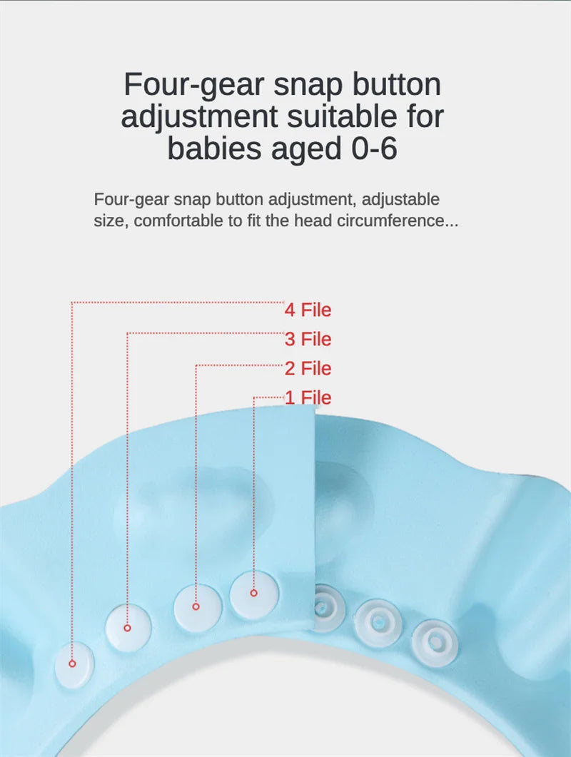 Baby Bath Shower Cap – Adjustable Hair Wash Hat with Ear & Eye Protection