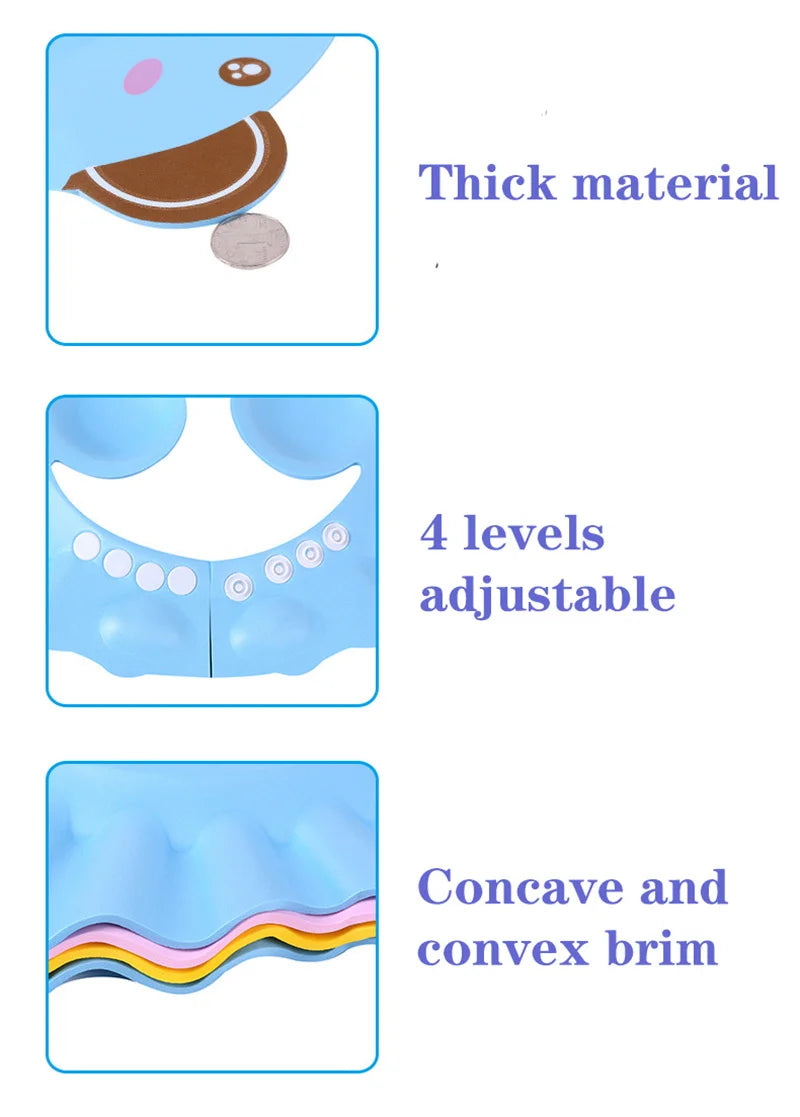 Baby Bath Shower Cap – Adjustable Hair Wash Hat with Ear & Eye Protection