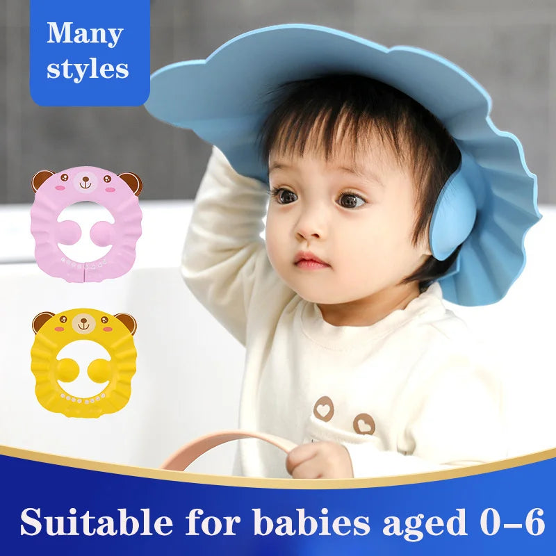 Baby Bath Shower Cap – Adjustable Hair Wash Hat with Ear & Eye Protection