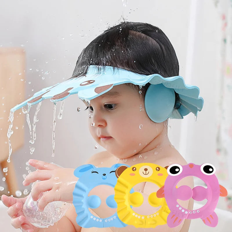 Baby Bath Shower Cap – Adjustable Hair Wash Hat with Ear & Eye Protection