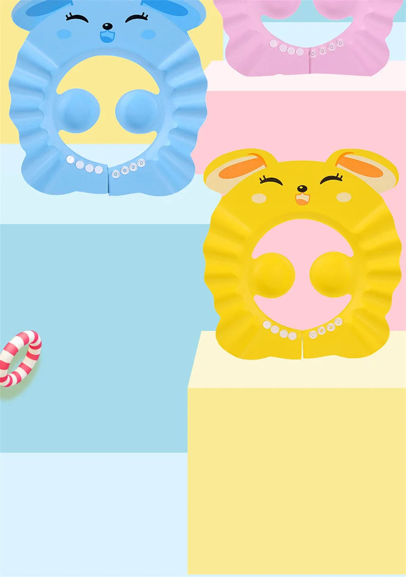 Baby Bath Shower Cap – Adjustable Hair Wash Hat with Ear & Eye Protection