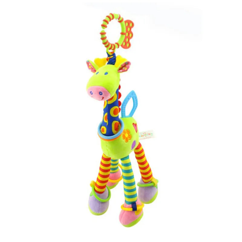 Soft Animal Handbells Rattles Plush Infant Baby Development Handle Toys  For Newborn Gifts