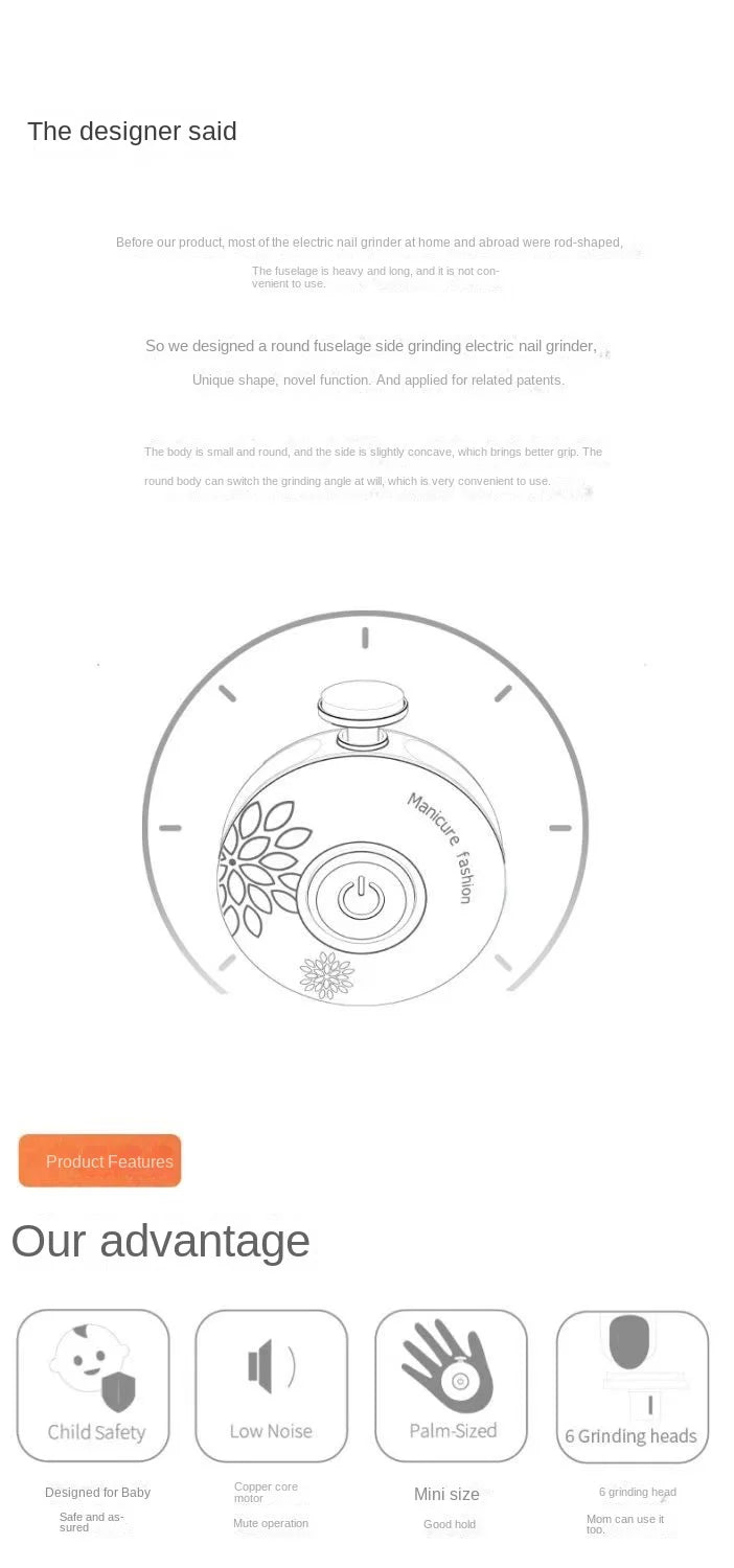 Electric Baby Nail Trimmer Kit – Safe & Gentle Infant Nail Care Tool