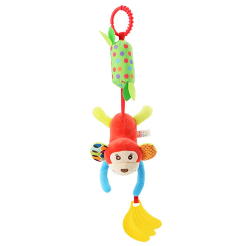 Soft Animal Handbells Rattles Plush Infant Baby Development Handle Toys  For Newborn Gifts