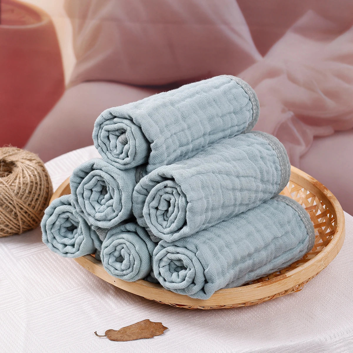 6-Piece Soft Muslin Baby Burp Cloth & Washcloth Set – Gentle, Absorbent & Multipurpose