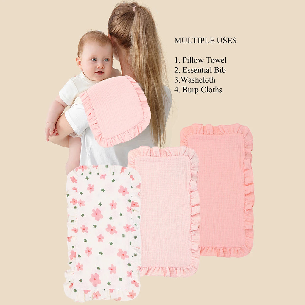 3-Piece Muslin Cotton Burp Cloth Set