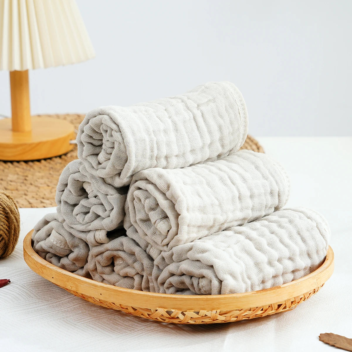 6-Piece Soft Muslin Baby Burp Cloth & Washcloth Set – Gentle, Absorbent & Multipurpose