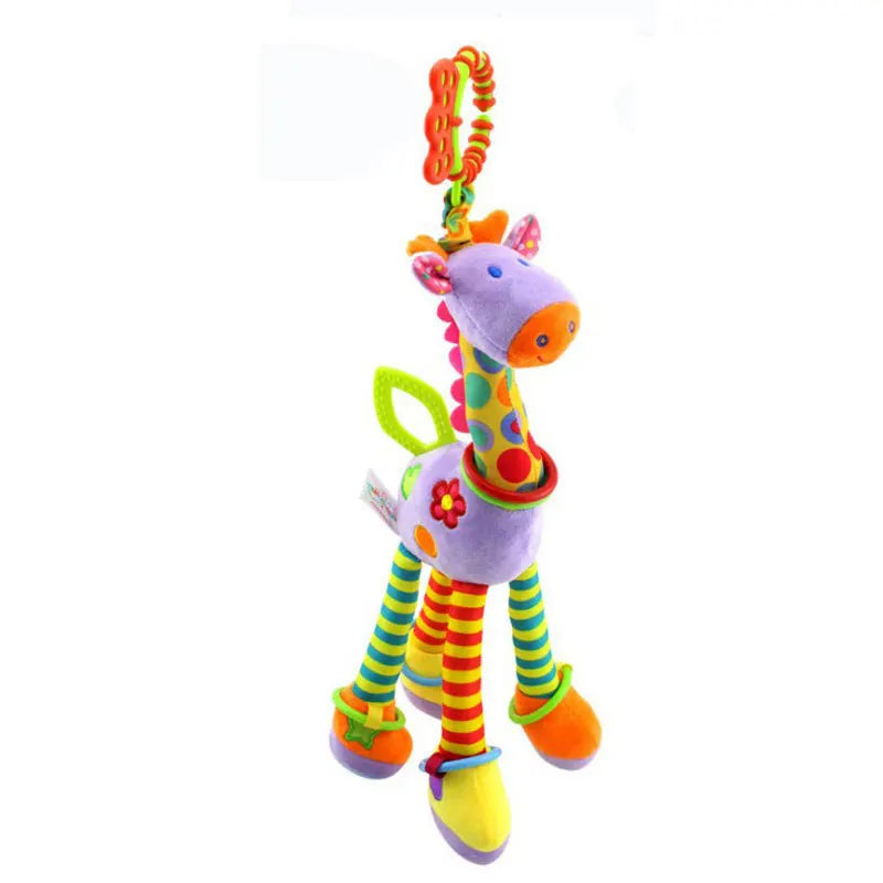 Soft Animal Handbells Rattles Plush Infant Baby Development Handle Toys  For Newborn Gifts